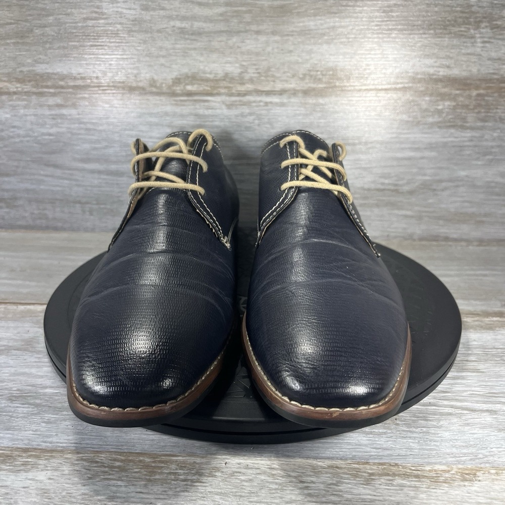 Steve Madden Men's Penter Blue Faux Leather Oxford Dress Shoes Size 10.5 - Picture 2 of 10